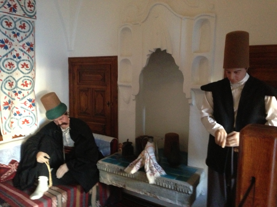 one of many mannequin displays in the former lodgings of Mevlevi dervishes 